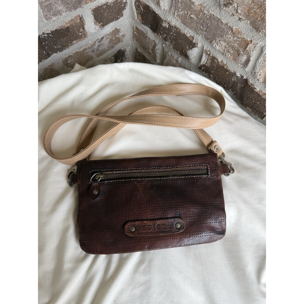 Bedstu Bayshore Brown Leather wallet crossbody purse clutch adjustable strap